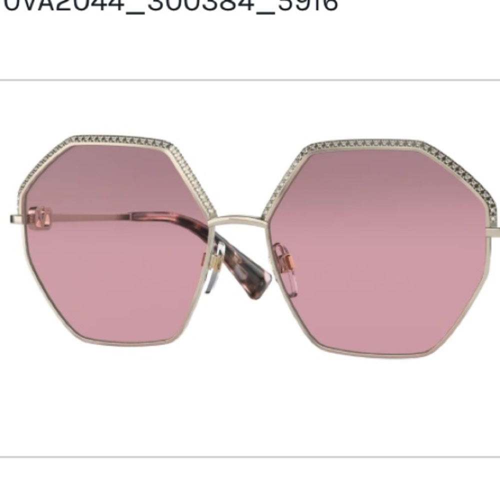 Valentino new sunglasses hexagon gold clr pink va2044 AUTHENTIC